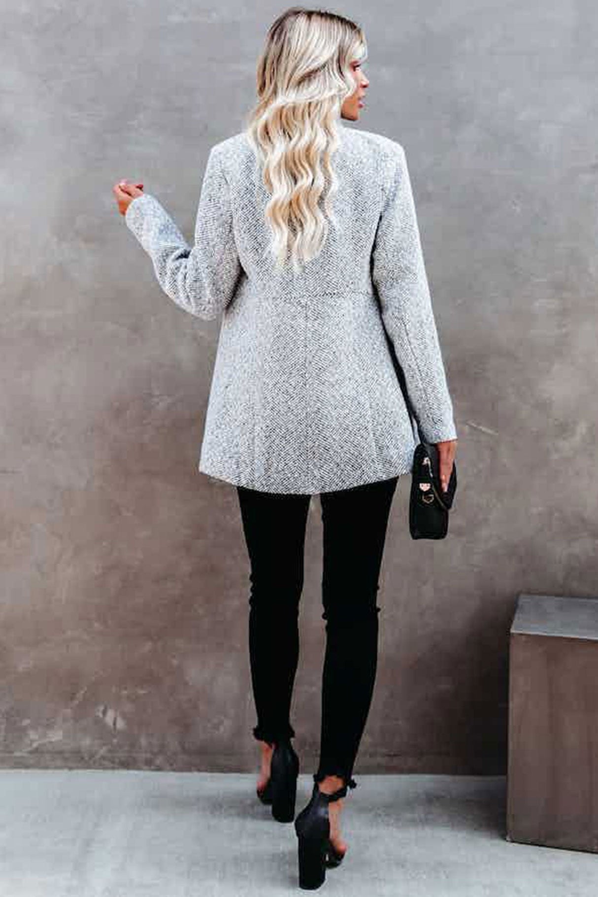 Arolora Heather Grey Pocketed Coat