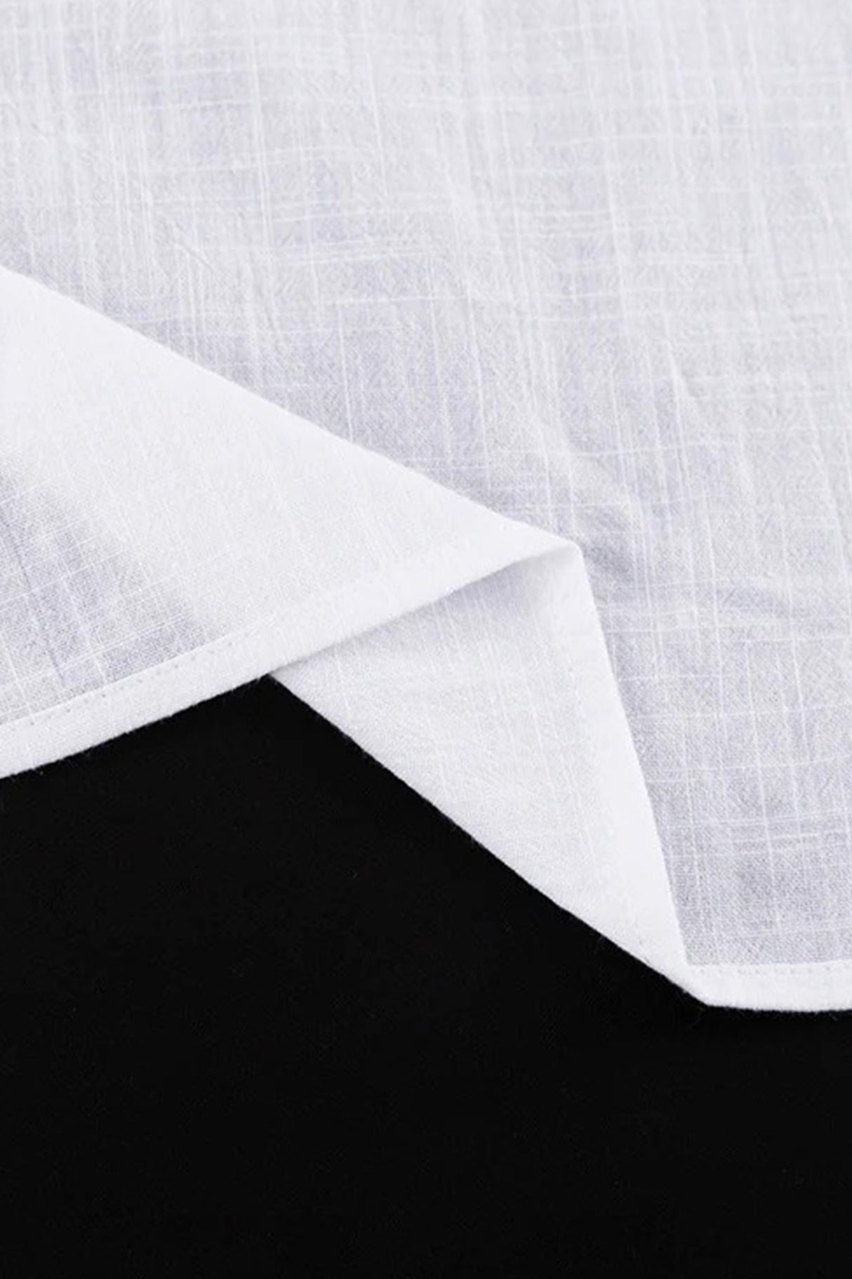 Arolora V-neck Lantern Sleeve Cotton Shirt Set