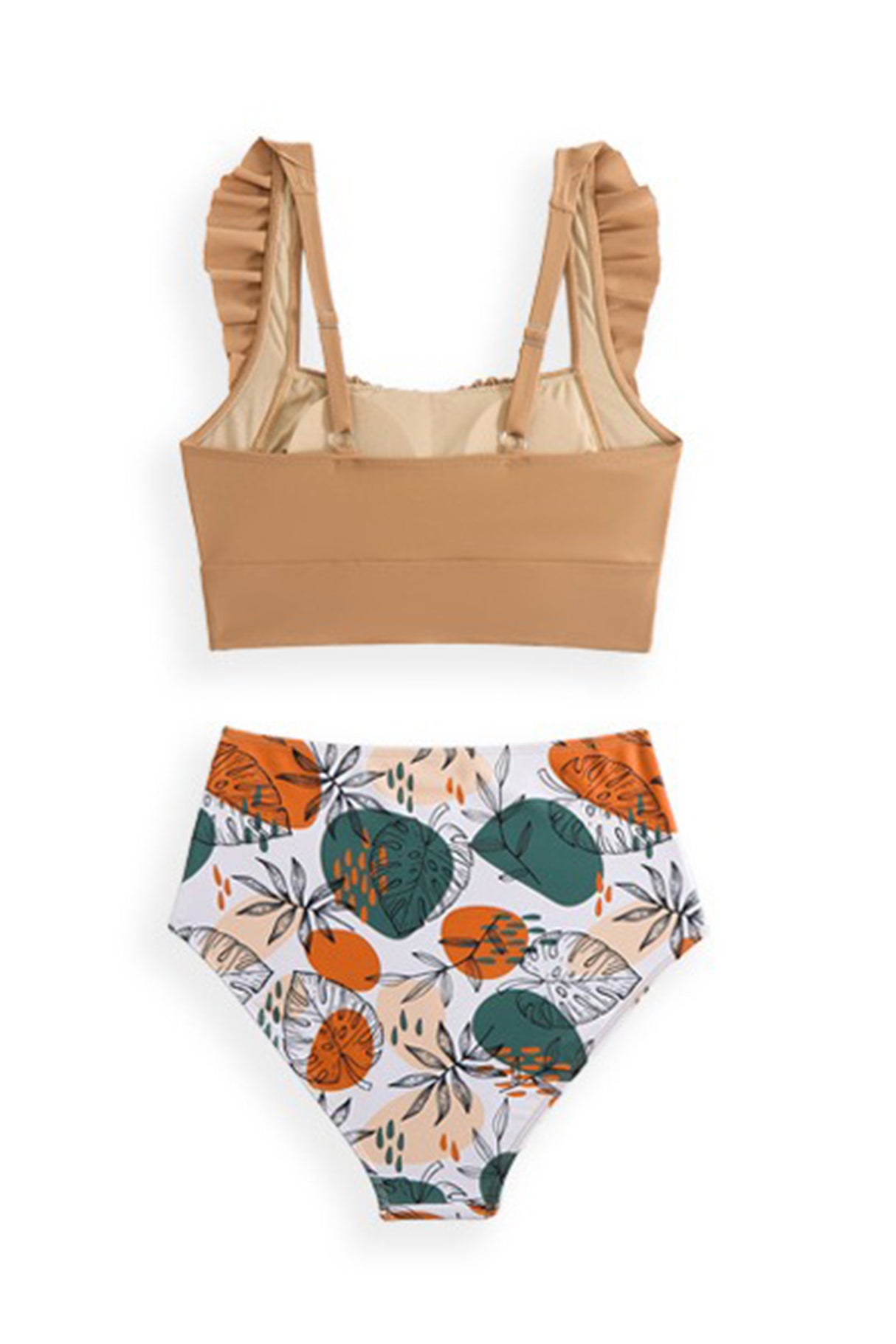 Arolora Ruffle Floral Print Swimsuit With Sarong