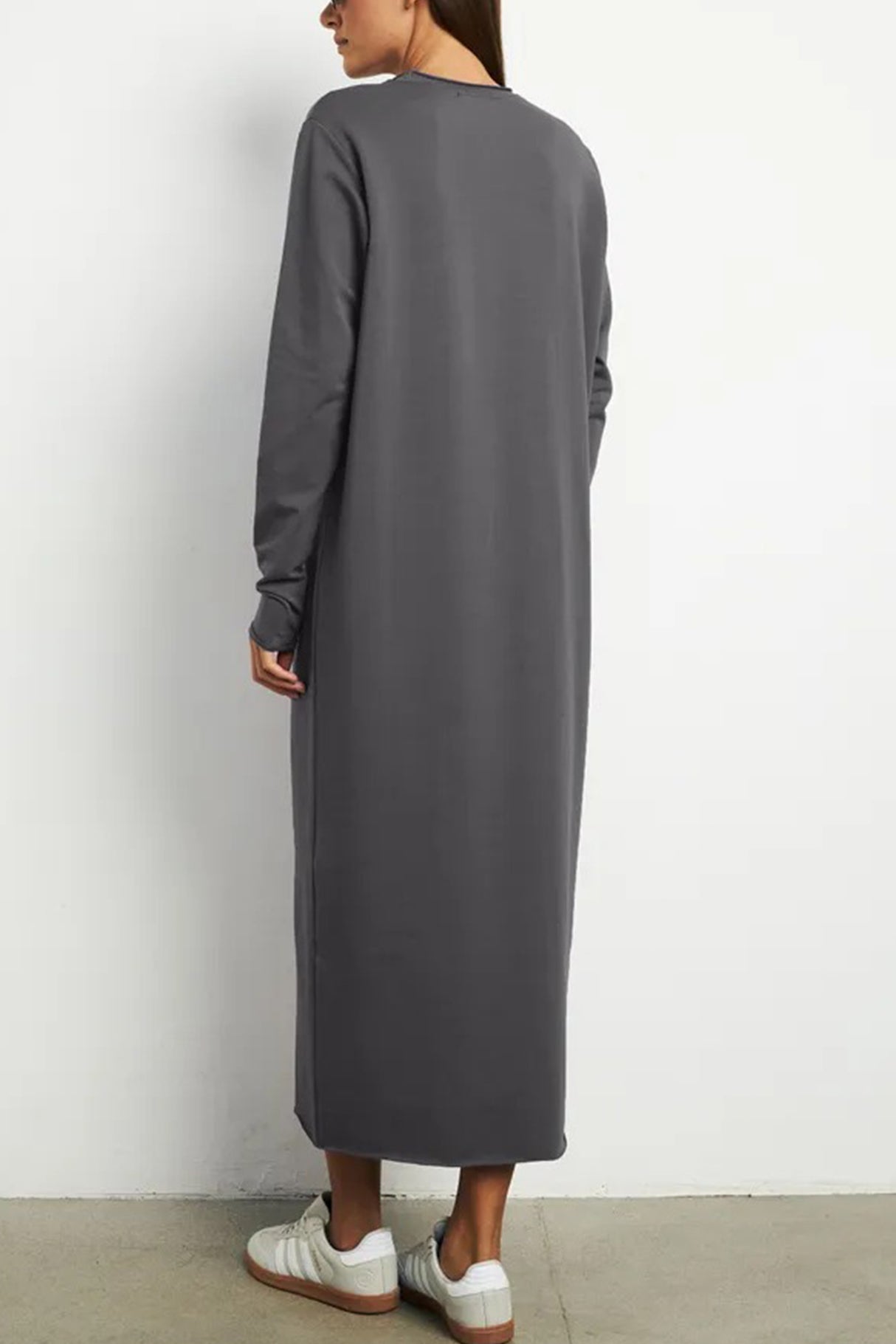 Crew Neck Long Sleeve Sweashirt Dress