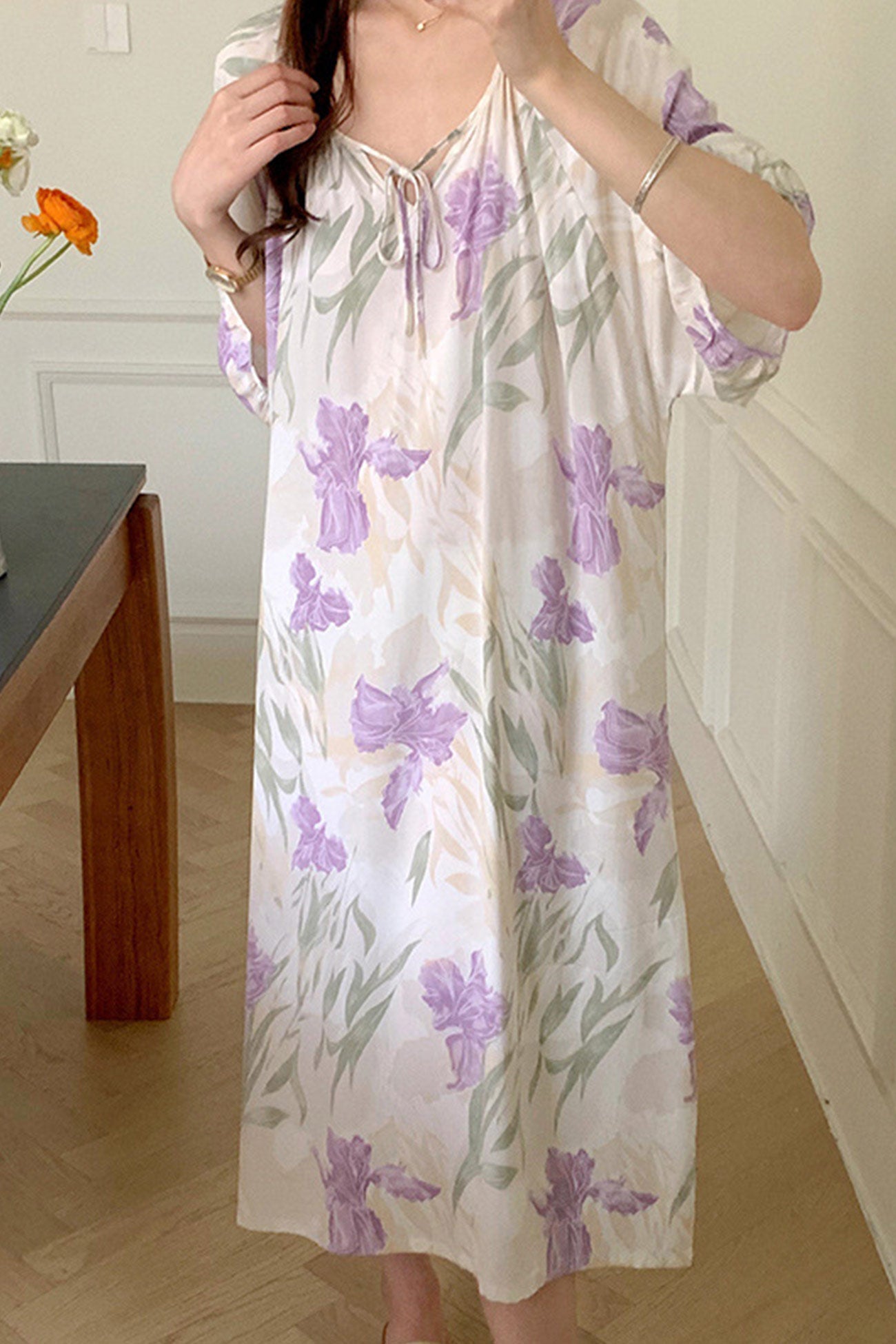 Arolora Printed Tie-up Oversize Loungewear