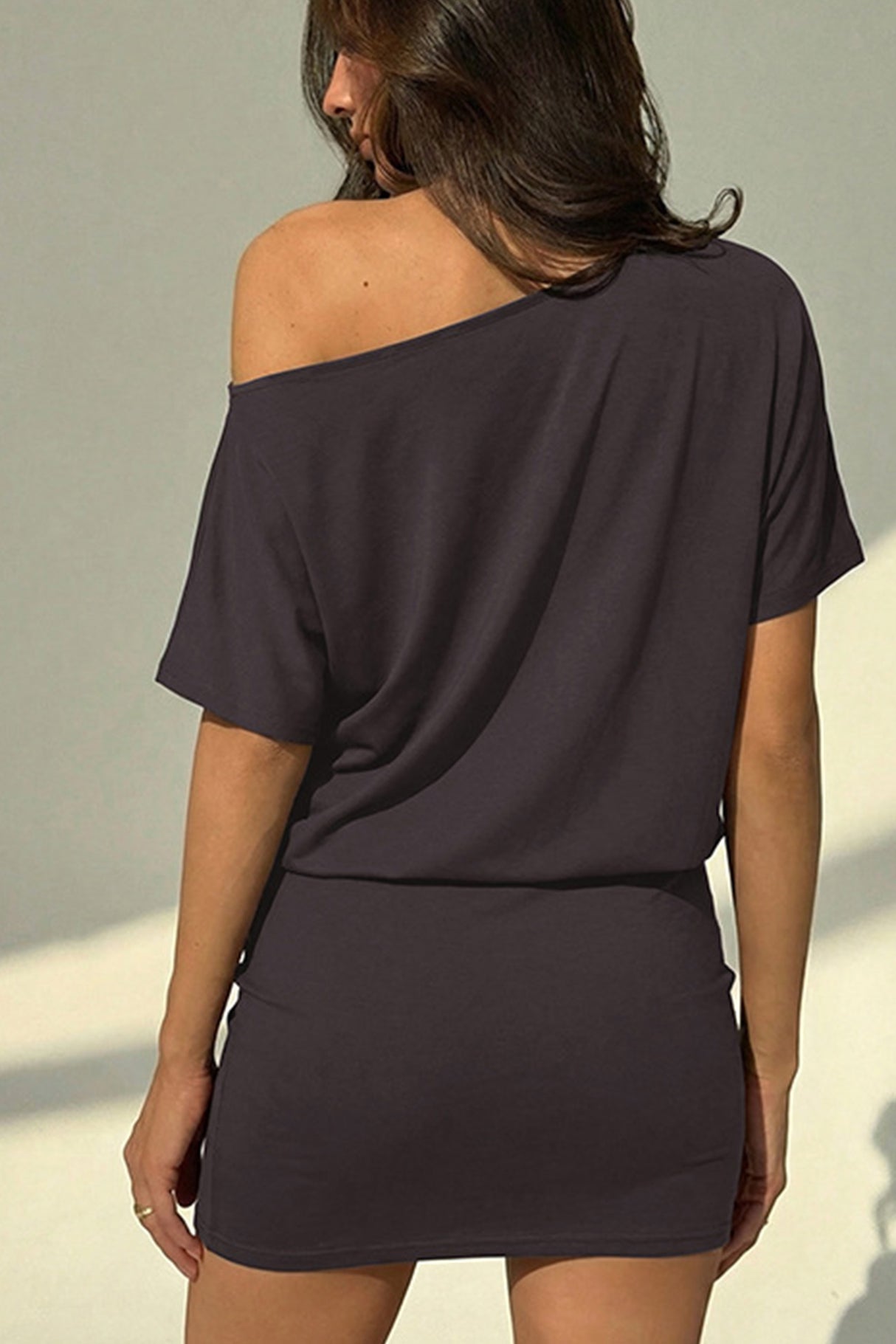 Asymmetrical Neck Off-Shoulder Bodycon Dress