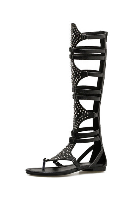 Rivet Zipper Gladiator Sandals