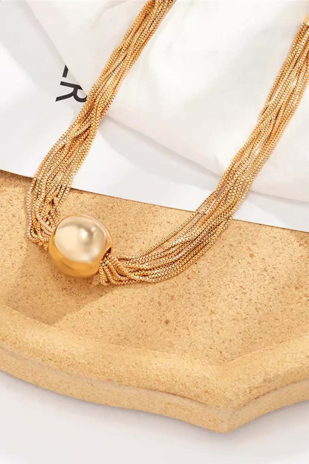 Ball Pendant Twisted Layered Necklace