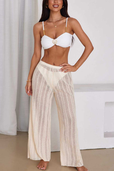 Arolora Bikini Set with Crochet Hollow-Out Pants