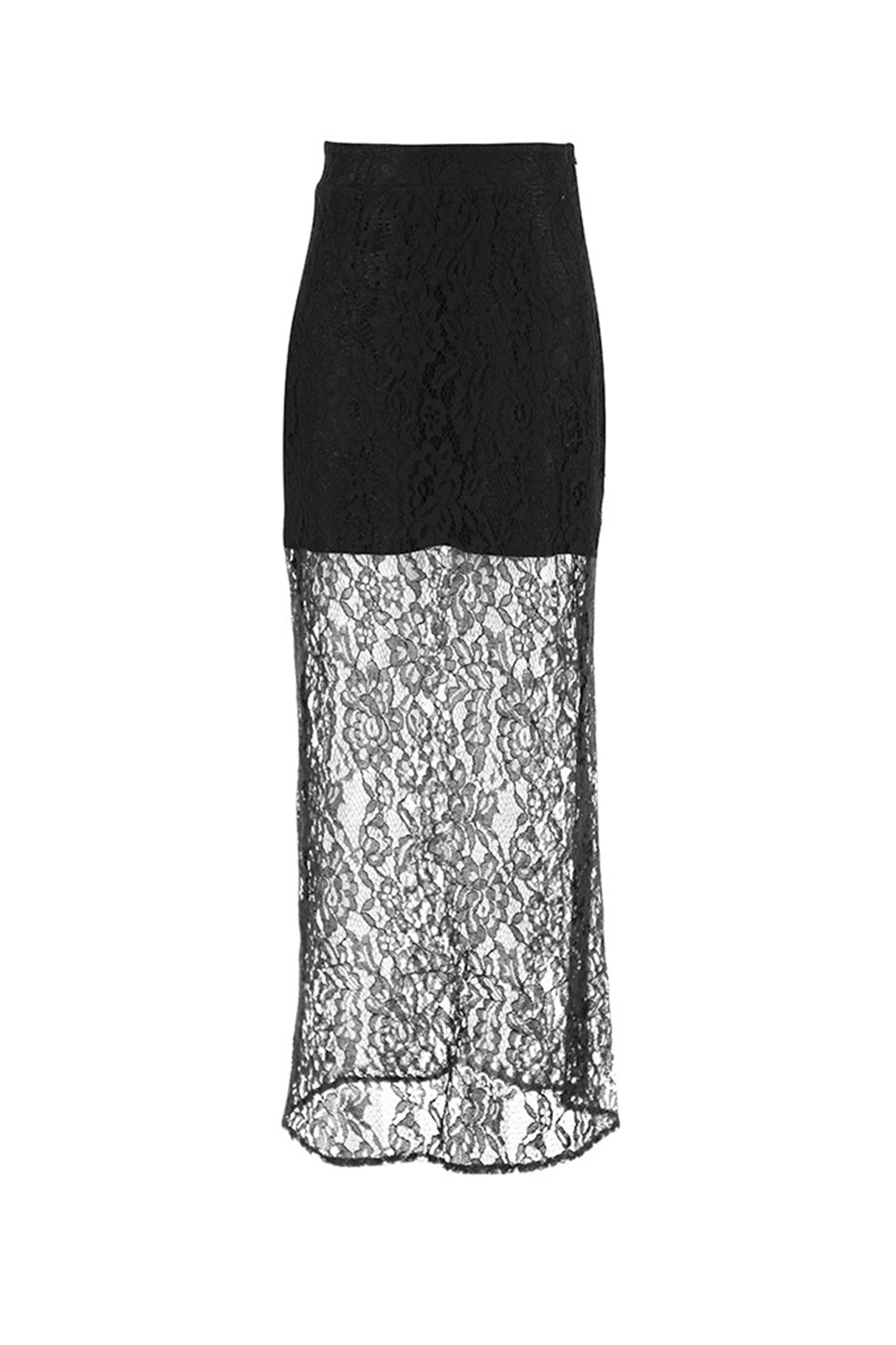 Black Lace Midi Skirt