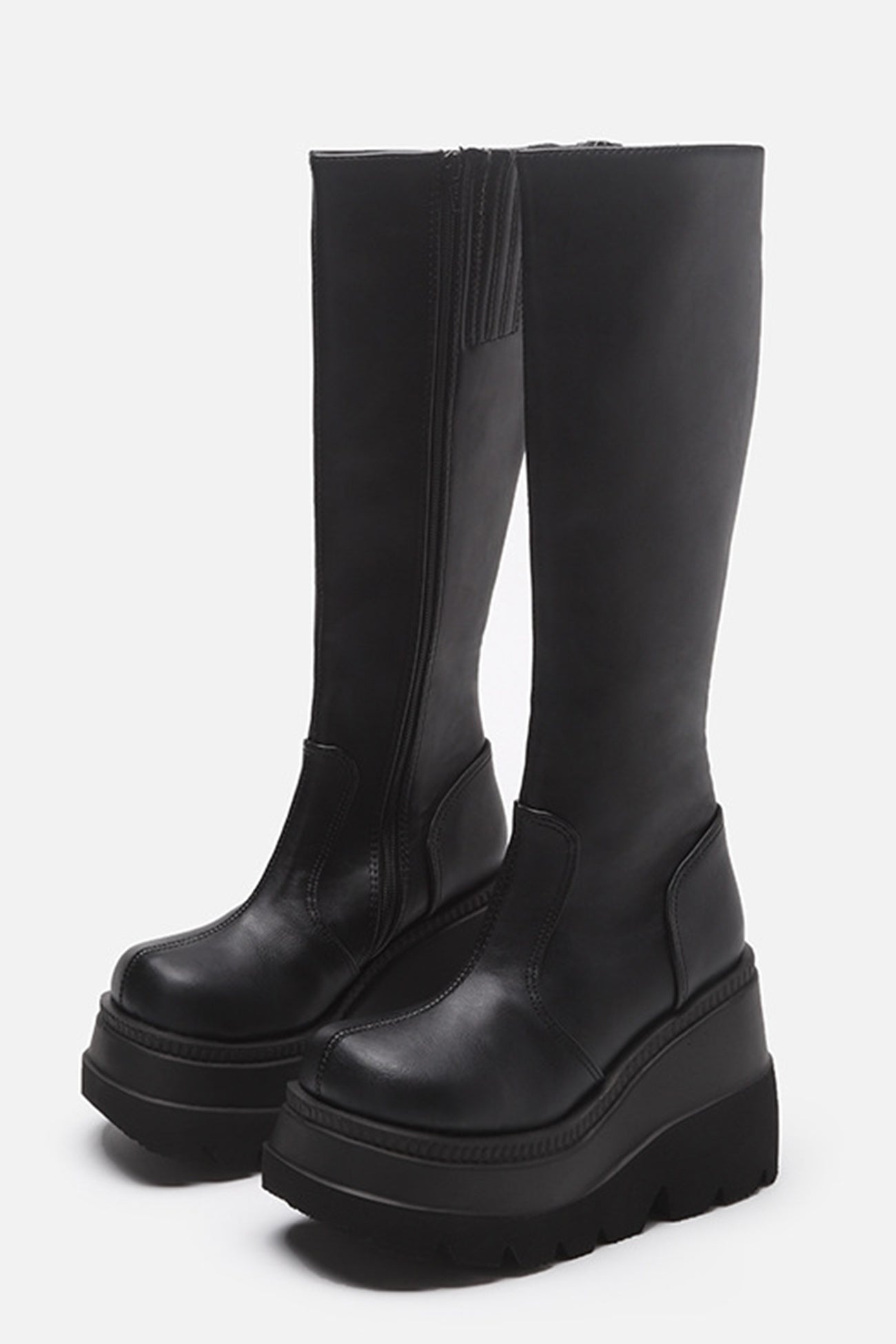 Black Wedge Platform Boots