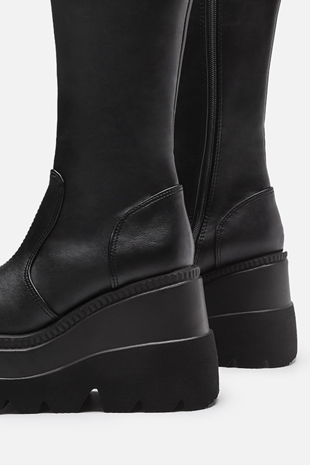 Black Wedge Platform Boots