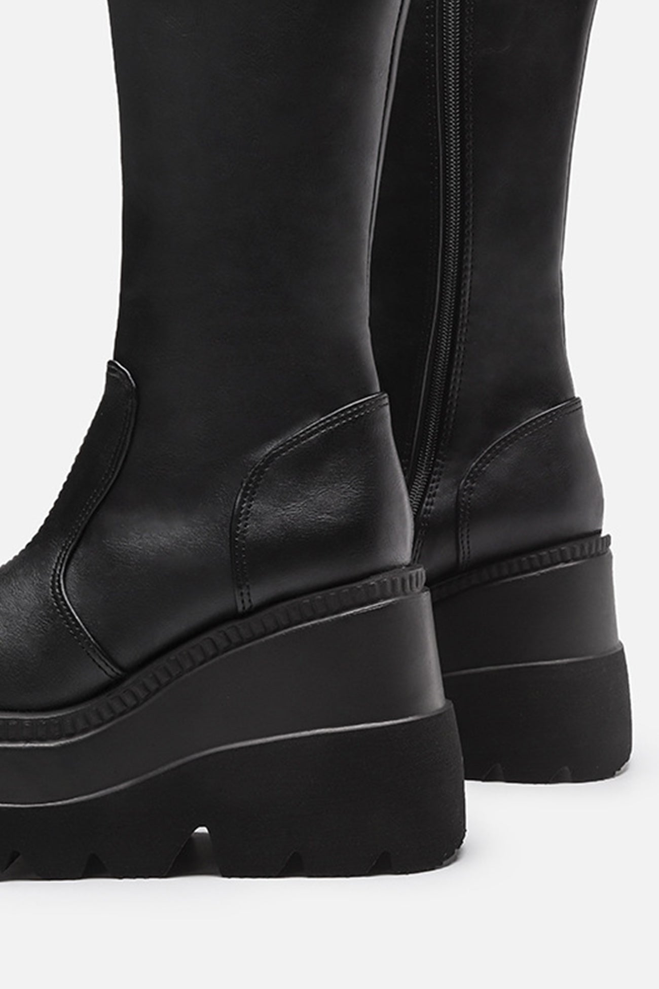 Black Wedge Platform Boots