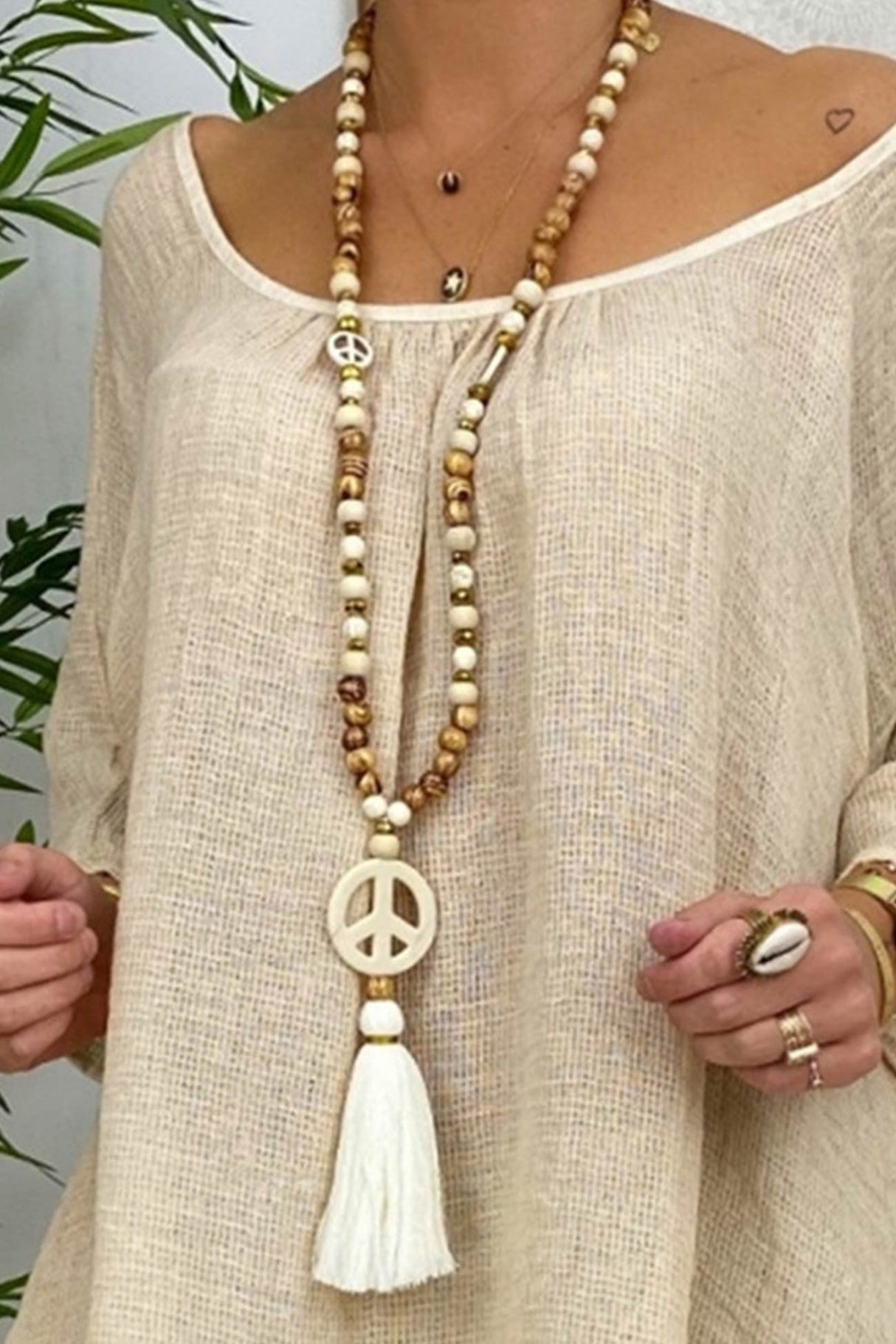 Bohemian Beaded Tassel Necklace