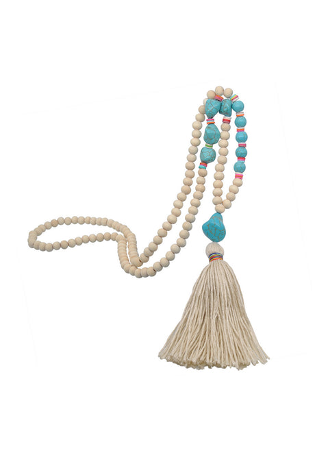 Bohemian Beaded Tassel Necklace