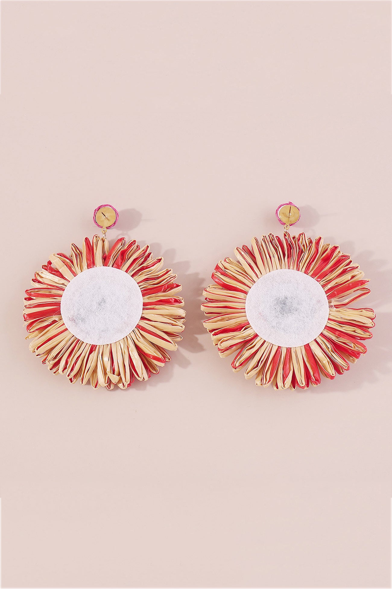 Bohemian Raffia Braided Floral Earrings
