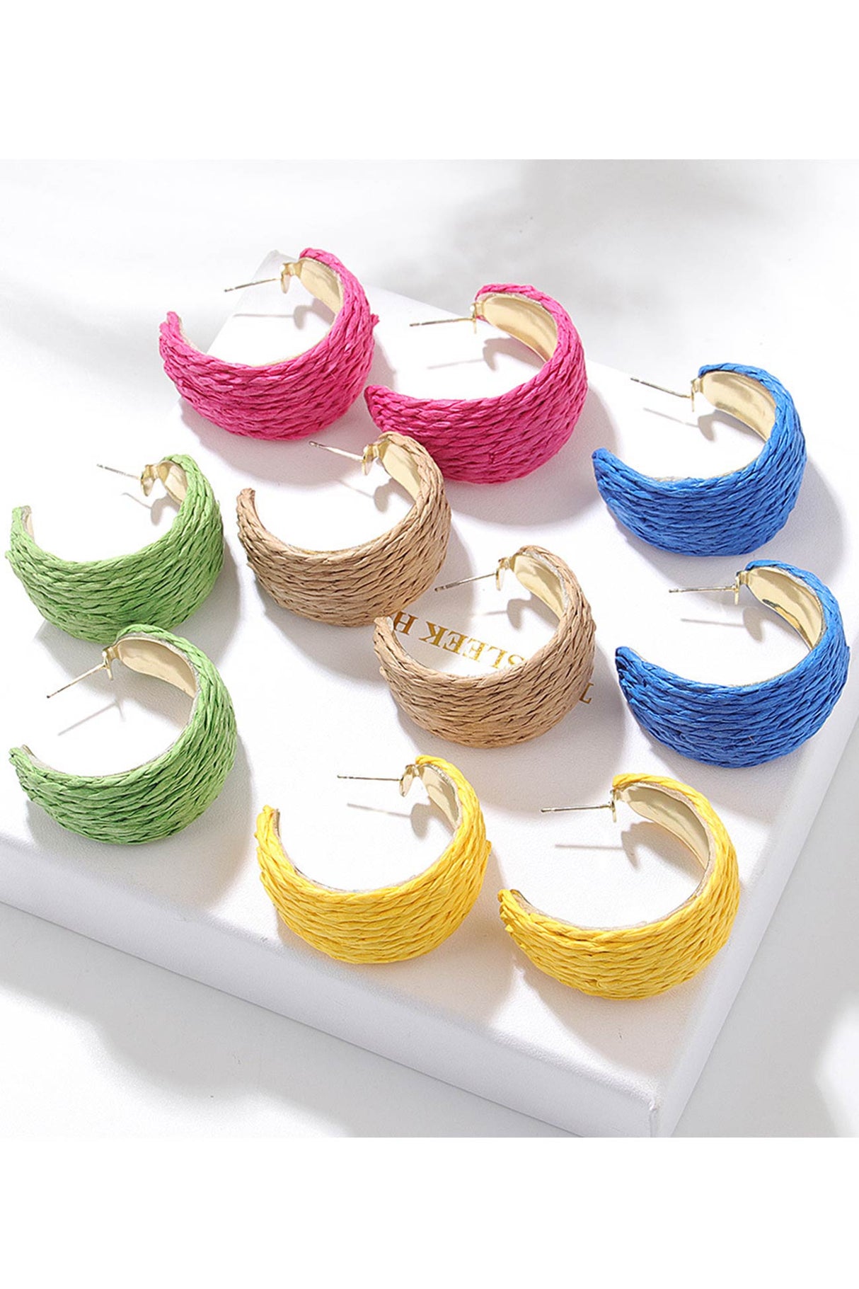 Bohemian Raffia Handwoven Earrings