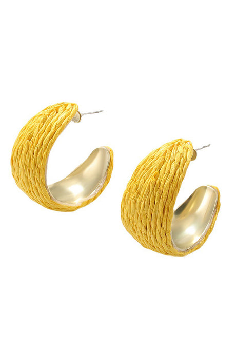 Bohemian Raffia Handwoven Earrings