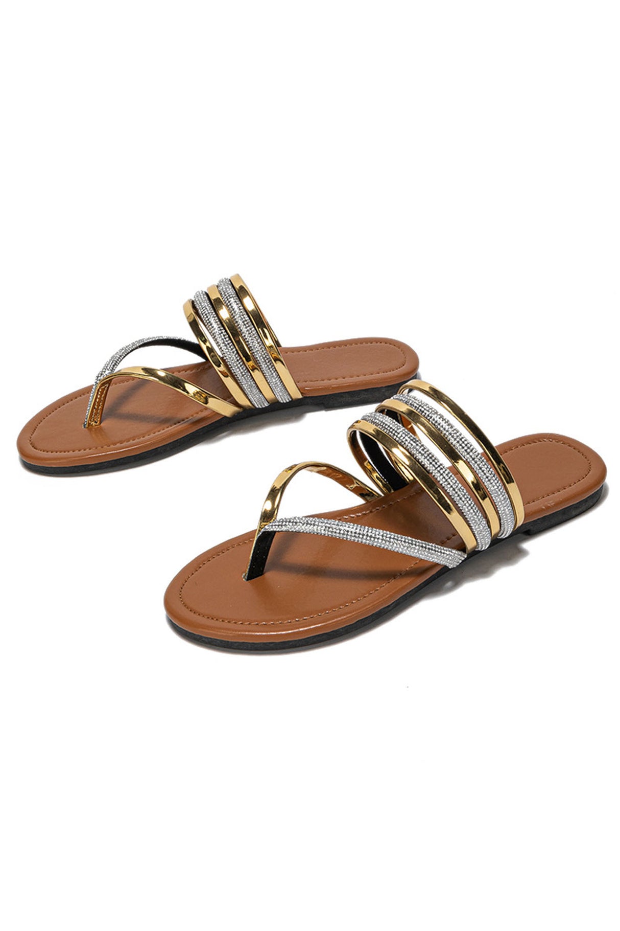Boho Metallic Thong Sandals
