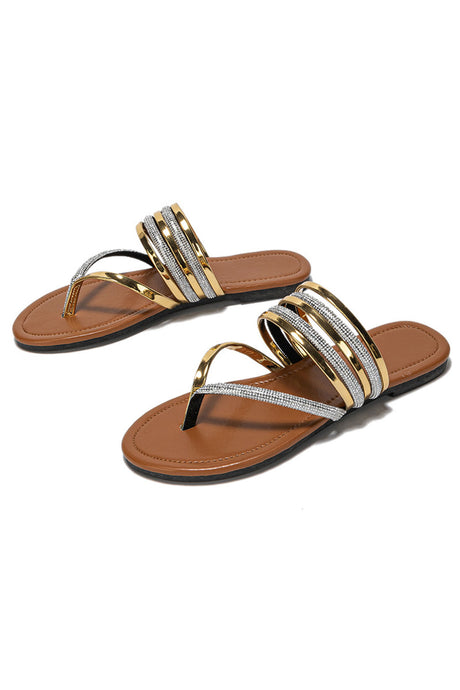 Boho Metallic Thong Sandals