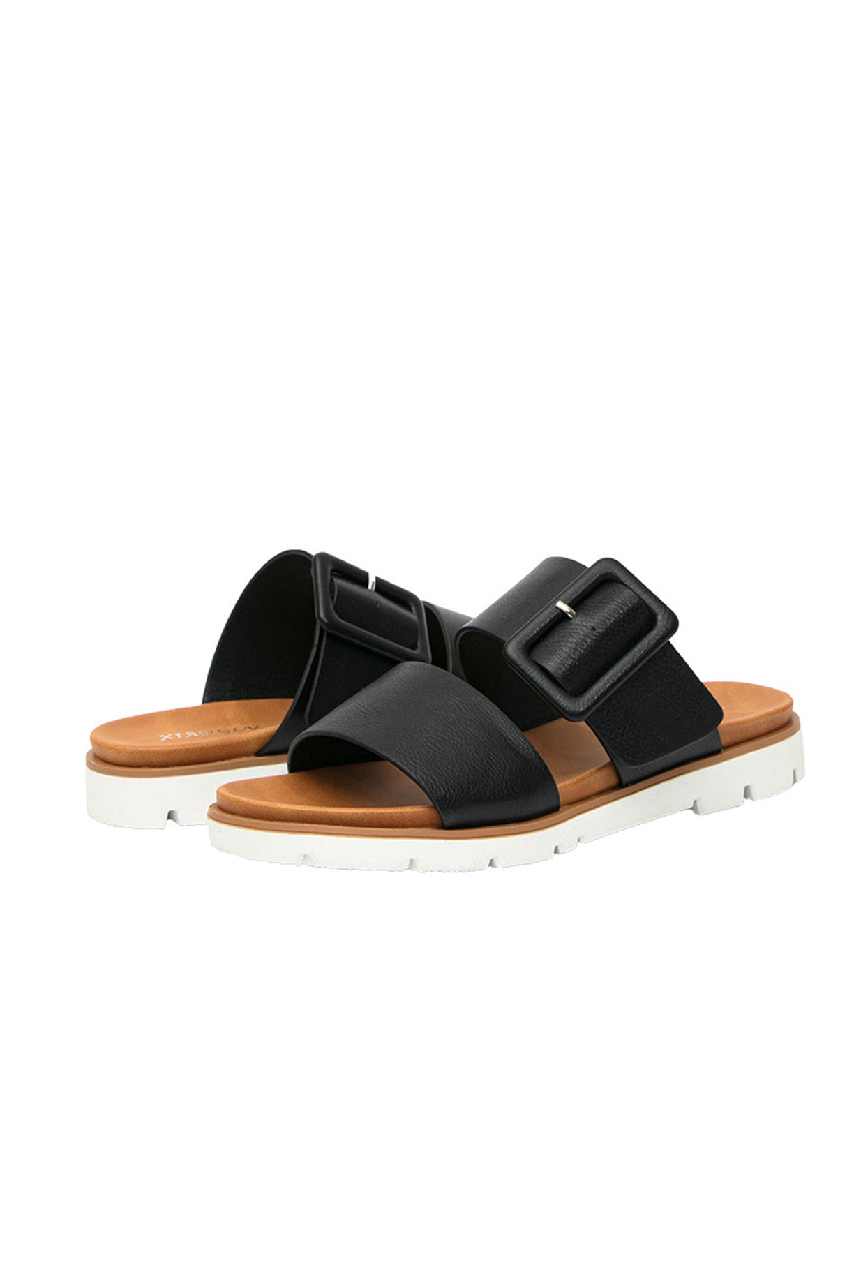 Buckle Strap Platform Slide Sandals