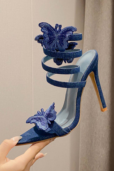 Butterfly Around The Ankle Coil High Heels