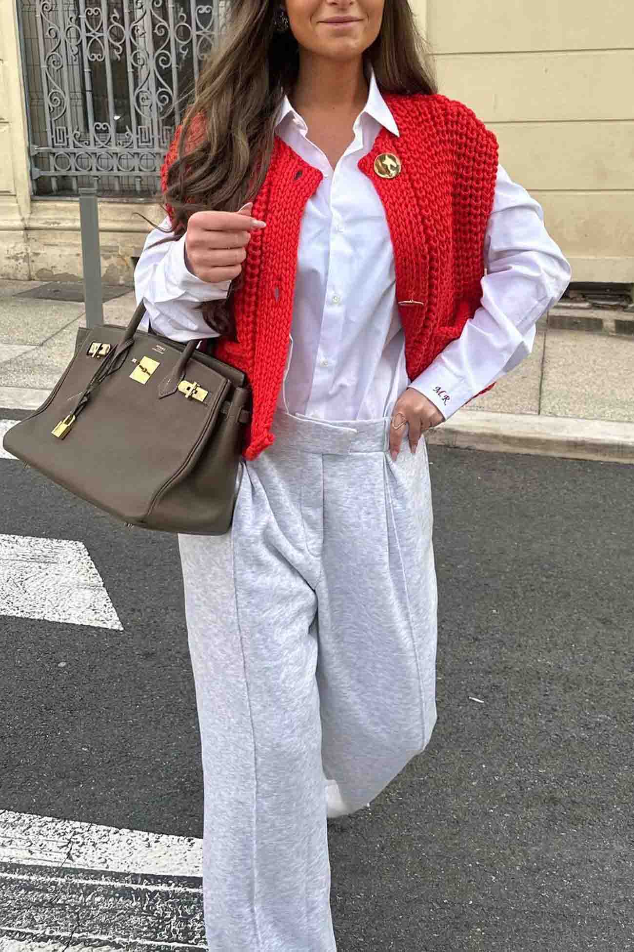 Arolora button-front-sleeveless-pocket-knit-cardigan