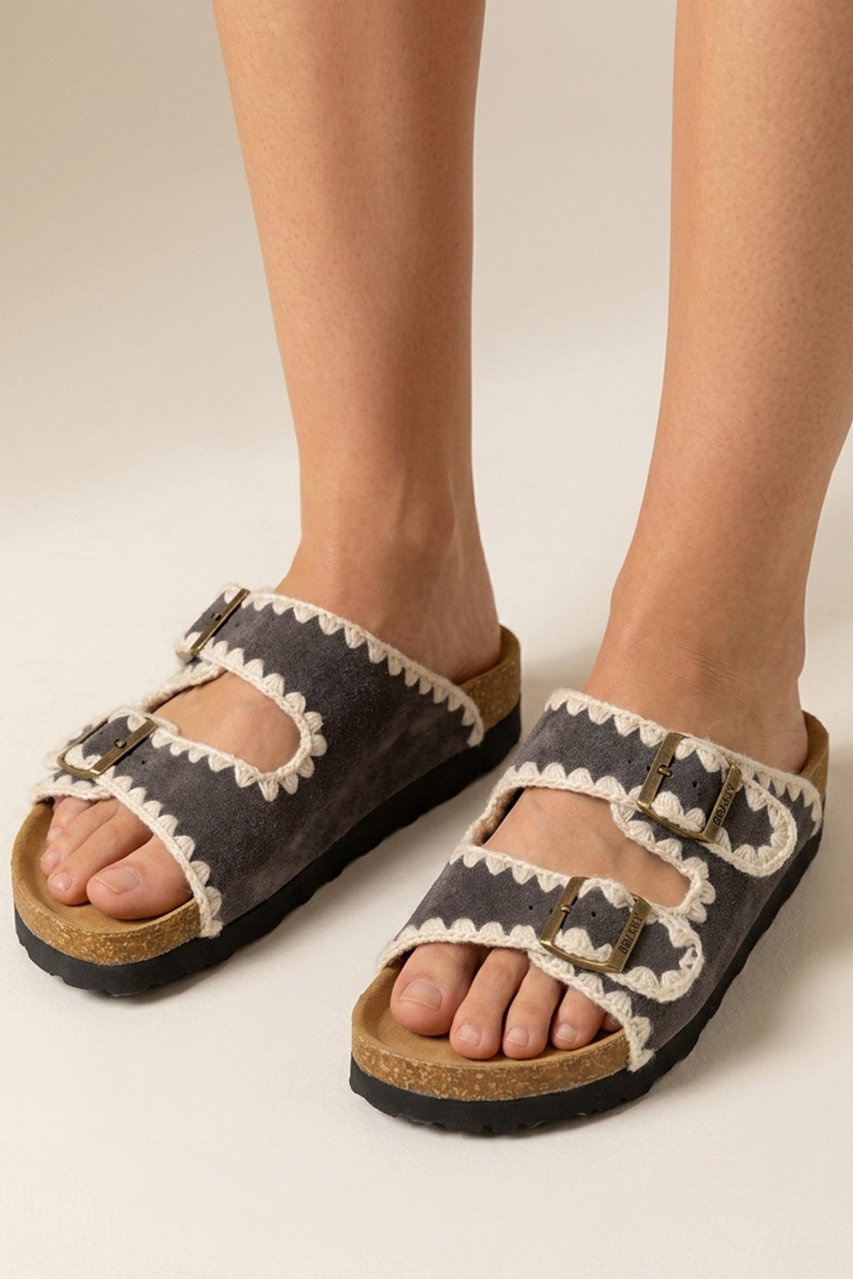 Candy Color Embroidery Platform Sandals