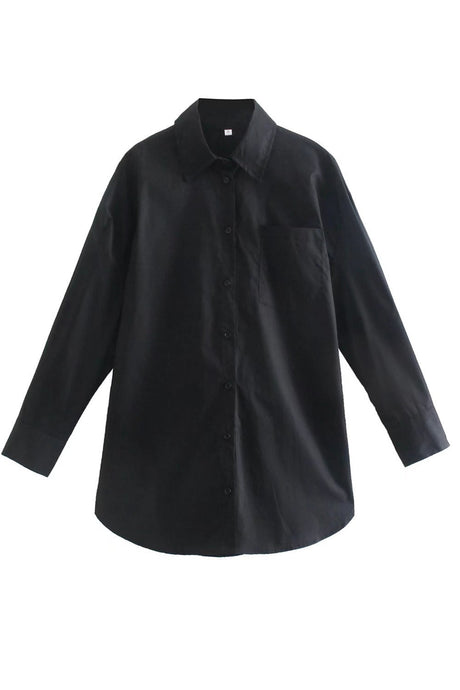 Candy Color Mid-length Cotton Blouse