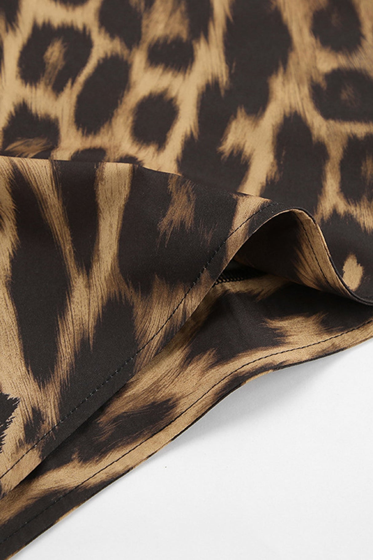 Arolora chiffon-leopard-print-fishtail-midi-skirt