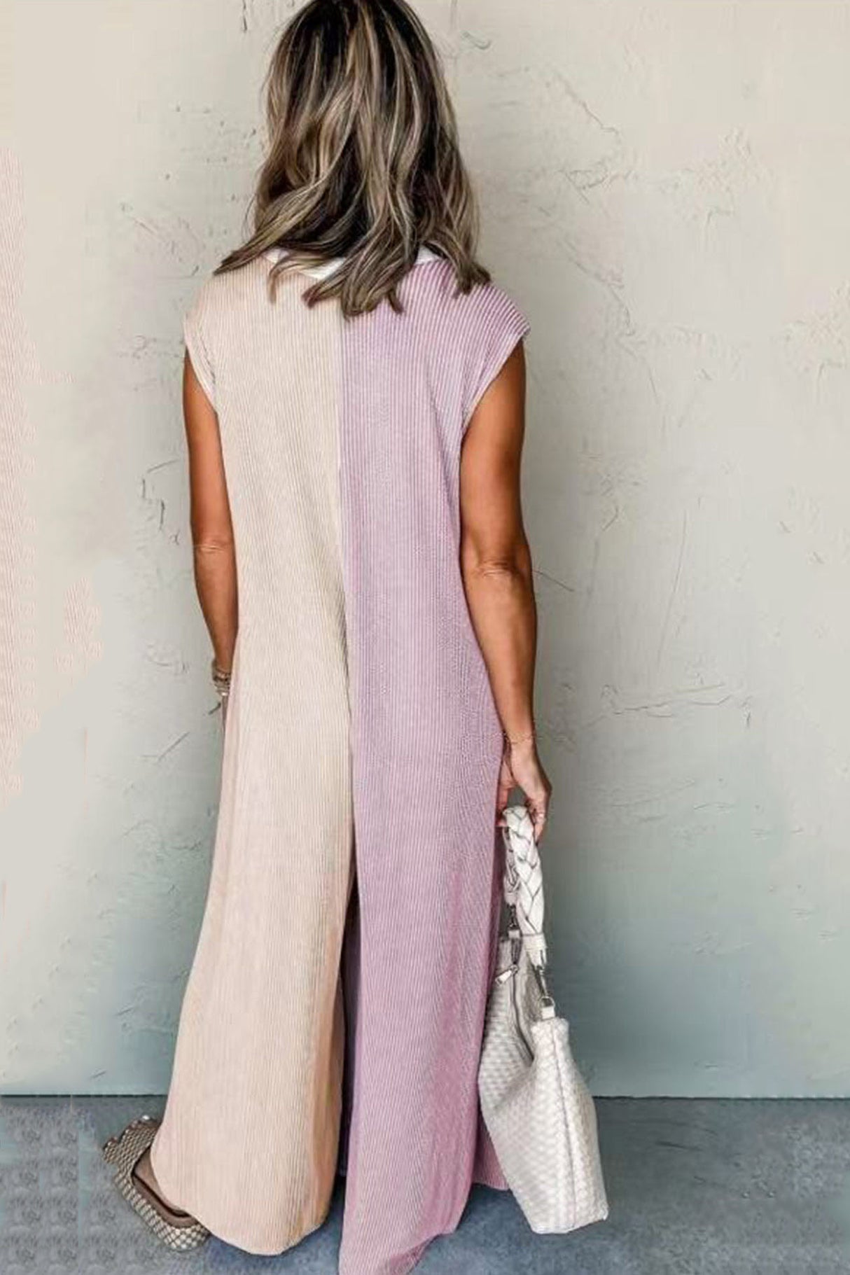 Arolora Contrast Color Sleeveless Jumpsuits