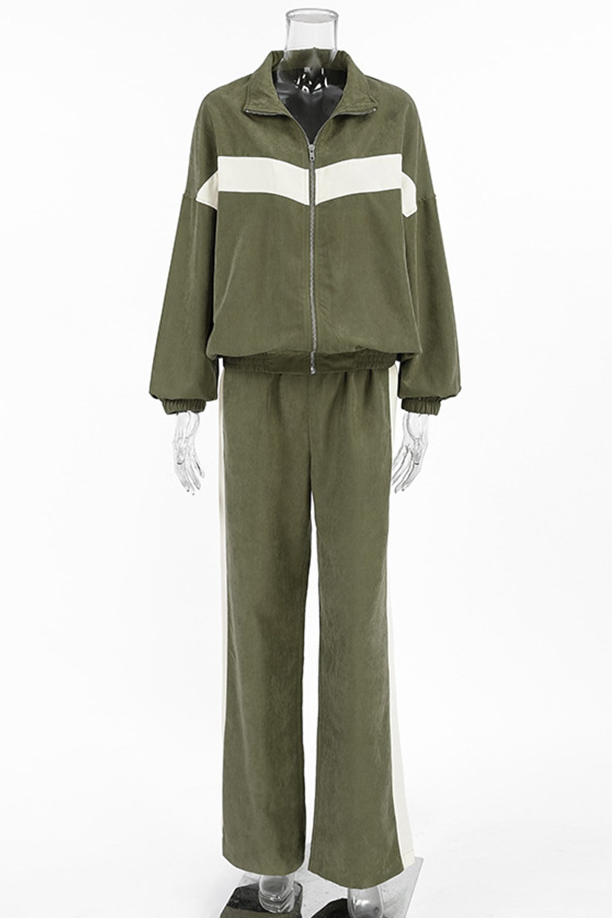 Contrast Stand Neck Tracksuits