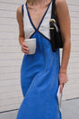 Arolora Contrast V Neck Sleeveless Maxi Dress