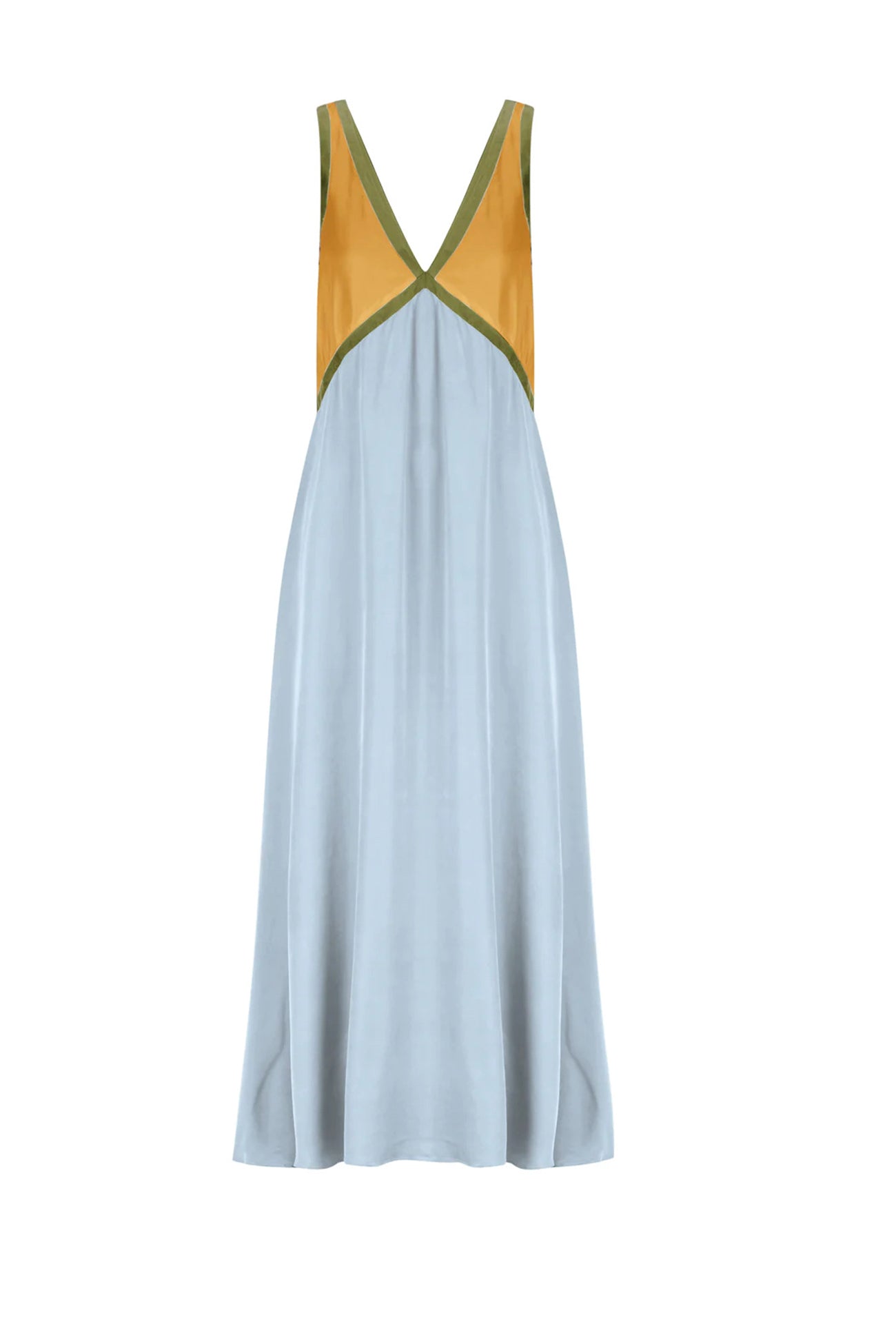 Arolora Contrast V Neck Sleeveless Maxi Dress
