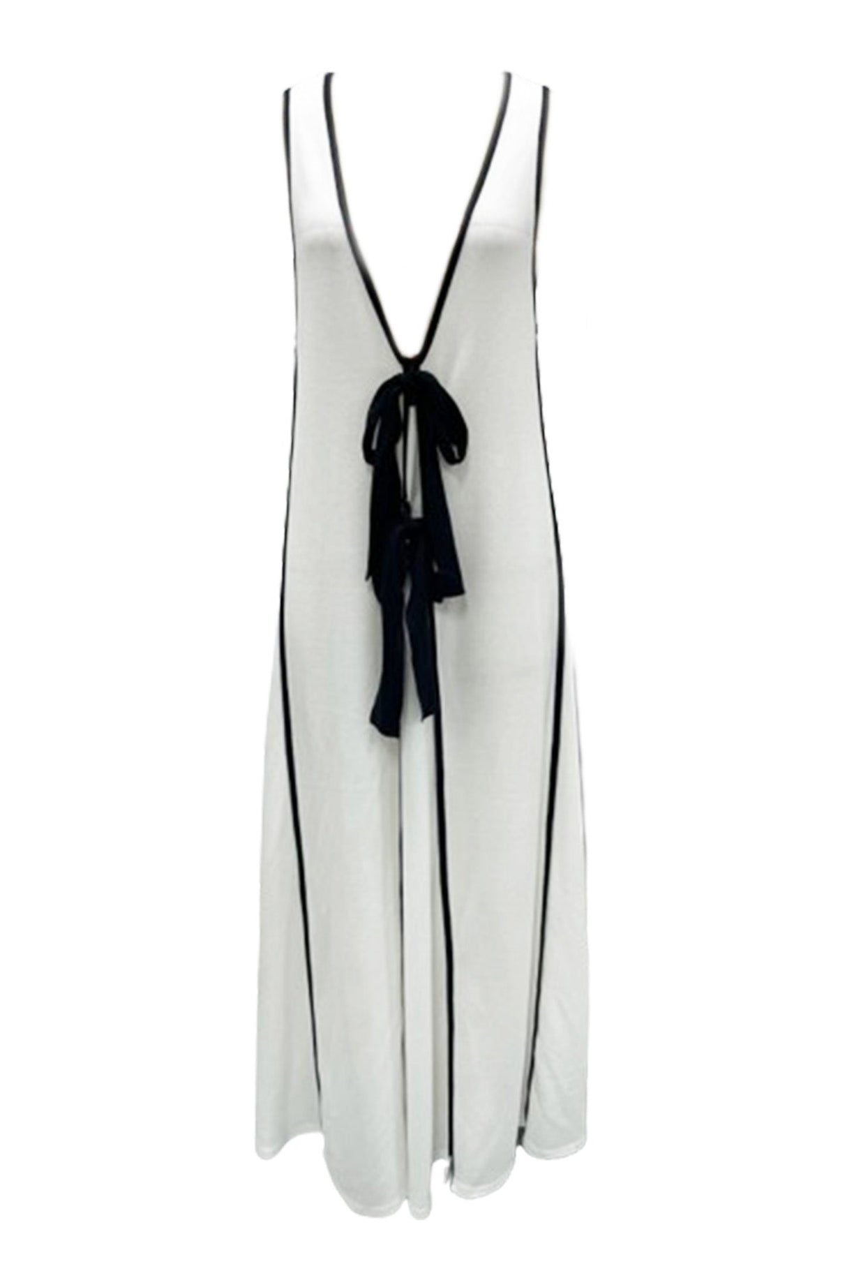 Arolora contrast-deep-v-neck-tank-dress