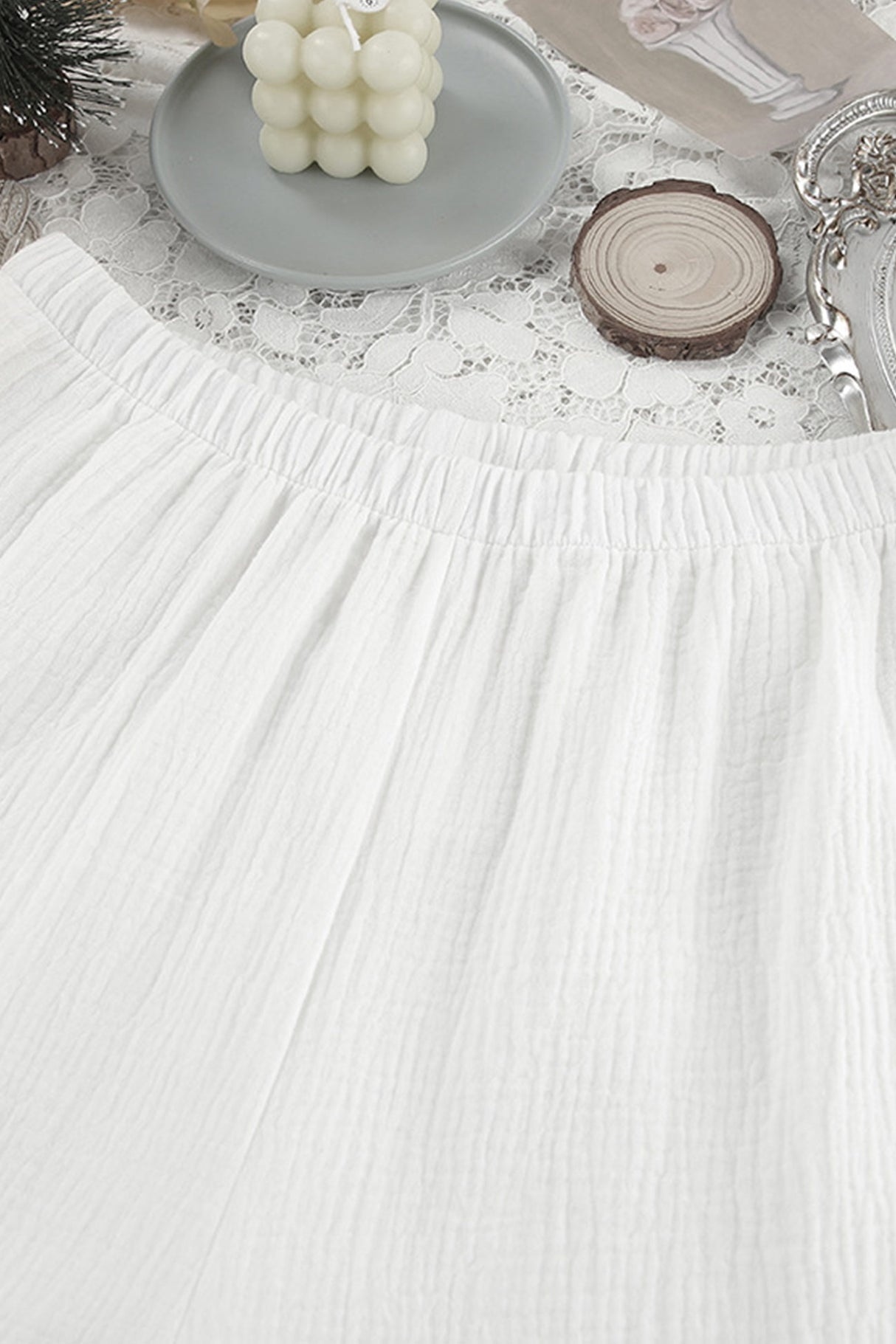 Arolora Cotton Flare Sleeve Cardigan Long Pants Set