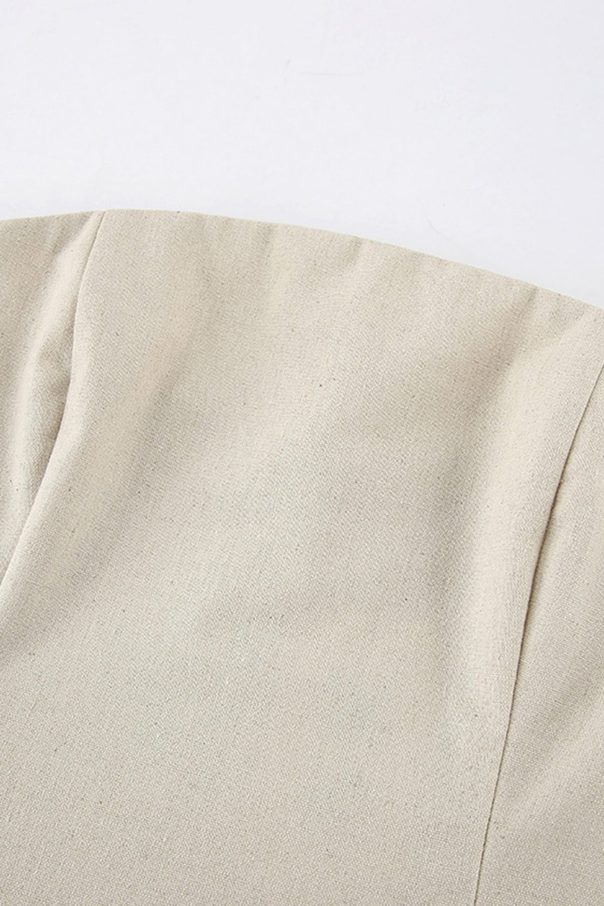 Cotton Linen Smocked Strapless Dress