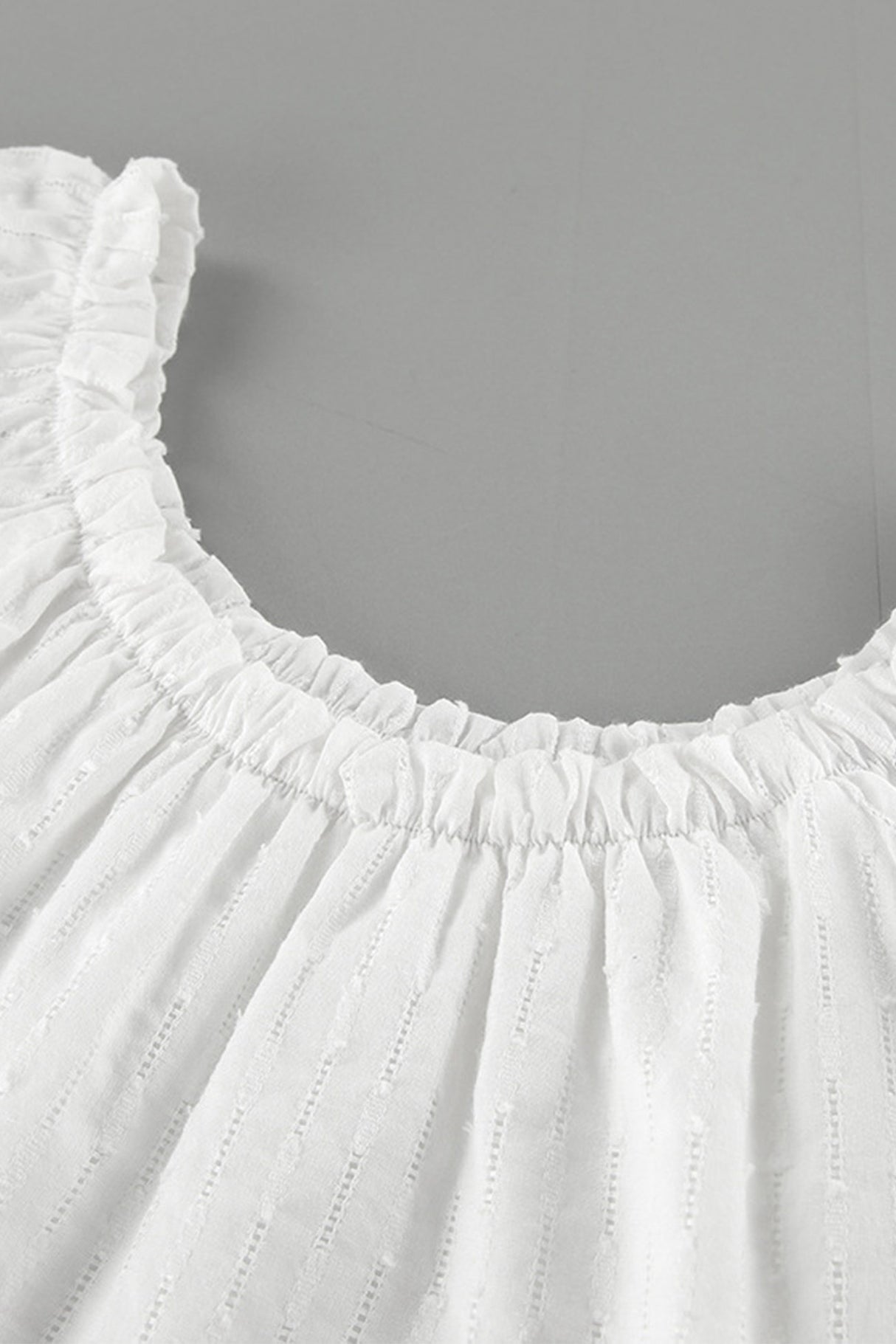 Cotton Ruffle Sleeve Slit Pants Suits