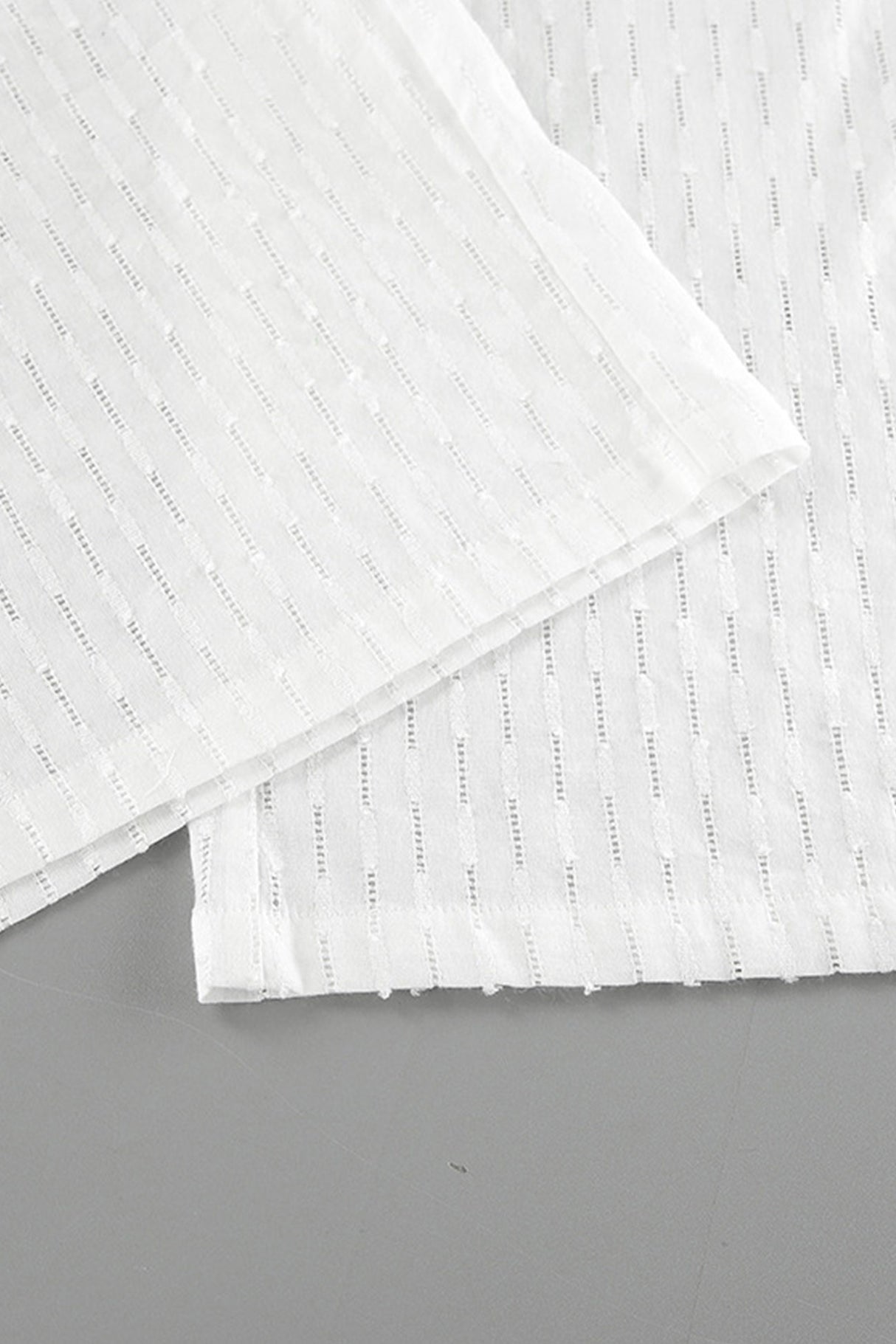 Cotton Ruffle Sleeve Slit Pants Suits