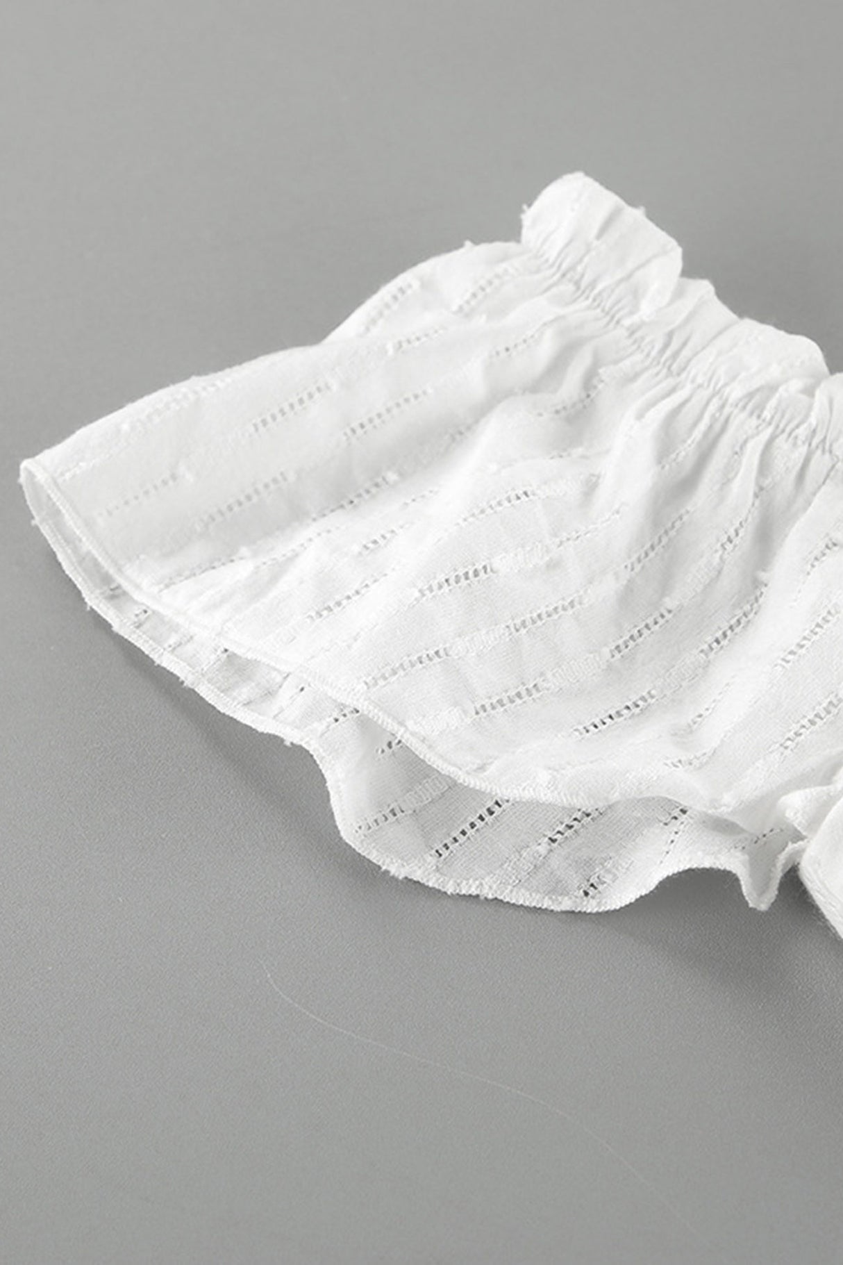 Cotton Ruffle Sleeve Slit Pants Suits