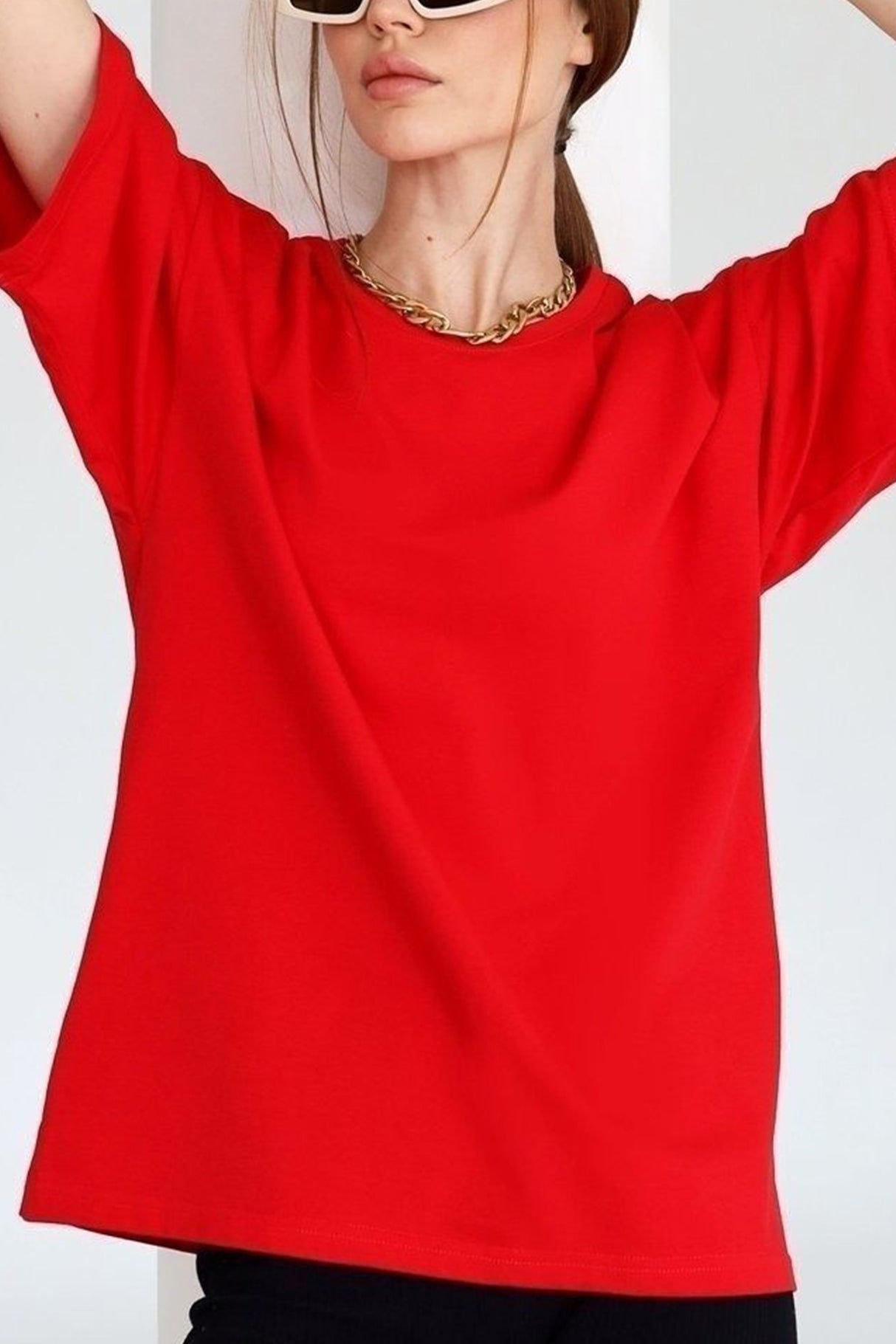 Cotton Solid Loose T-shirt