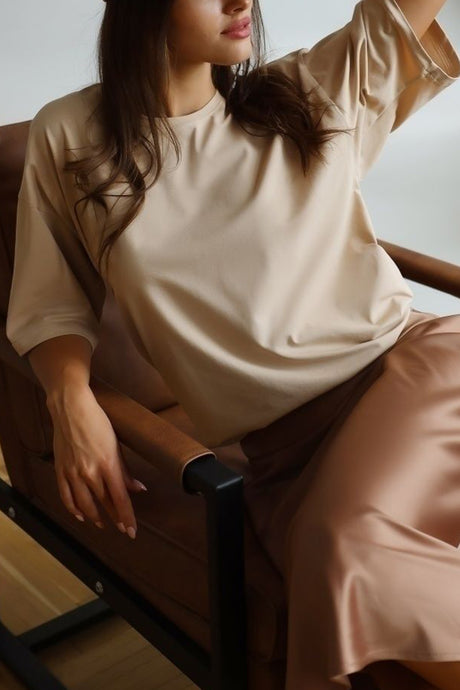 Cotton Solid Loose T-shirt