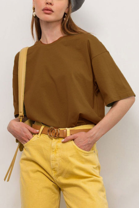 Cotton Solid Loose T-shirt