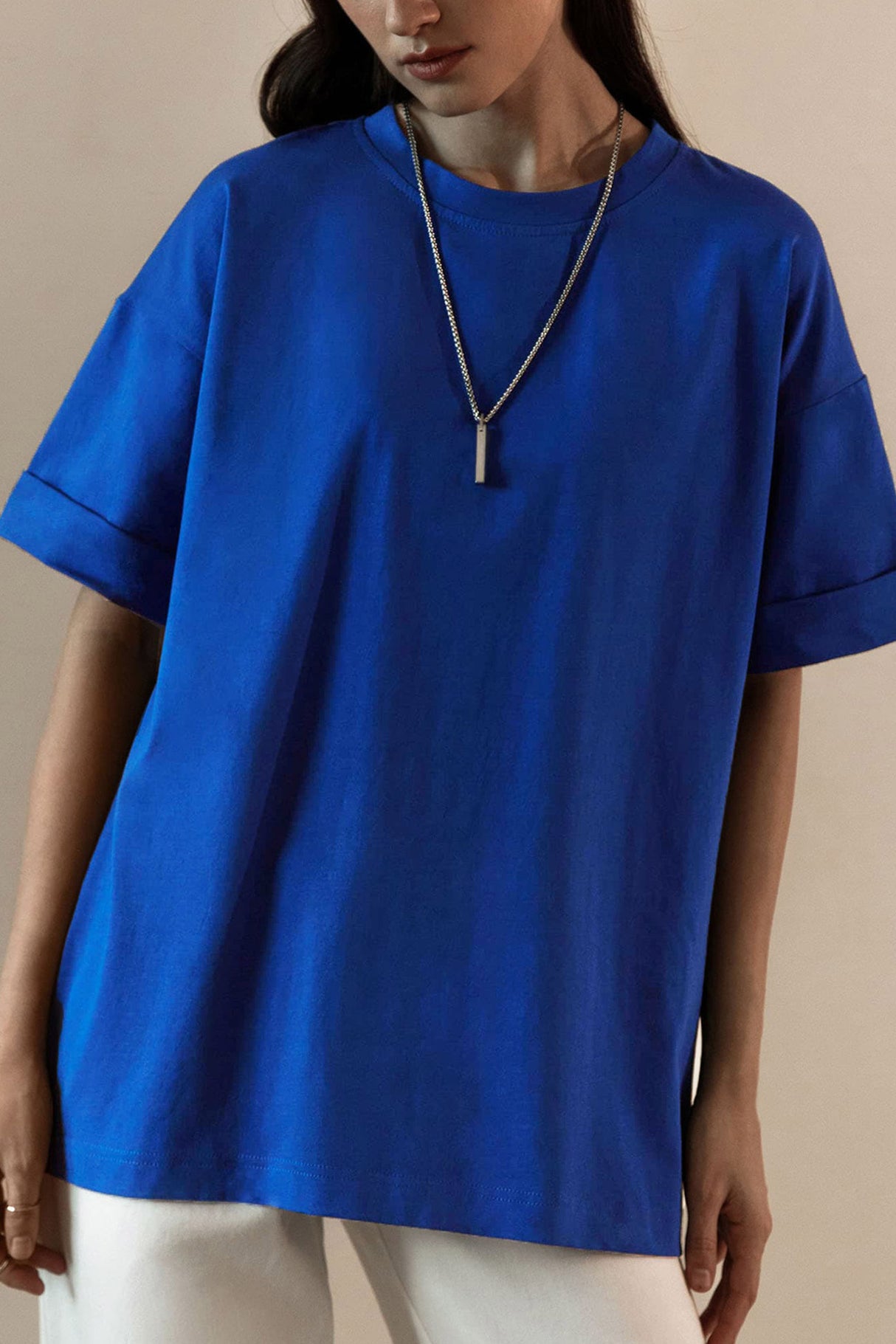 Cotton Solid Loose T-shirt