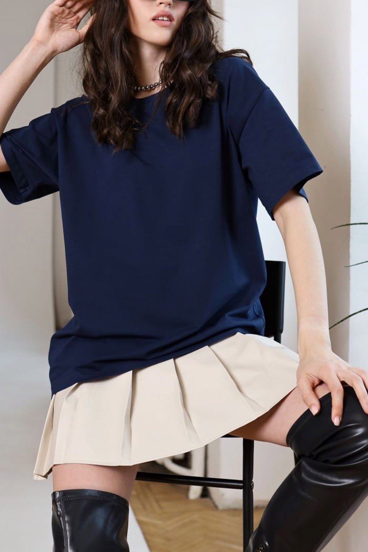 Cotton Solid Loose T-shirt