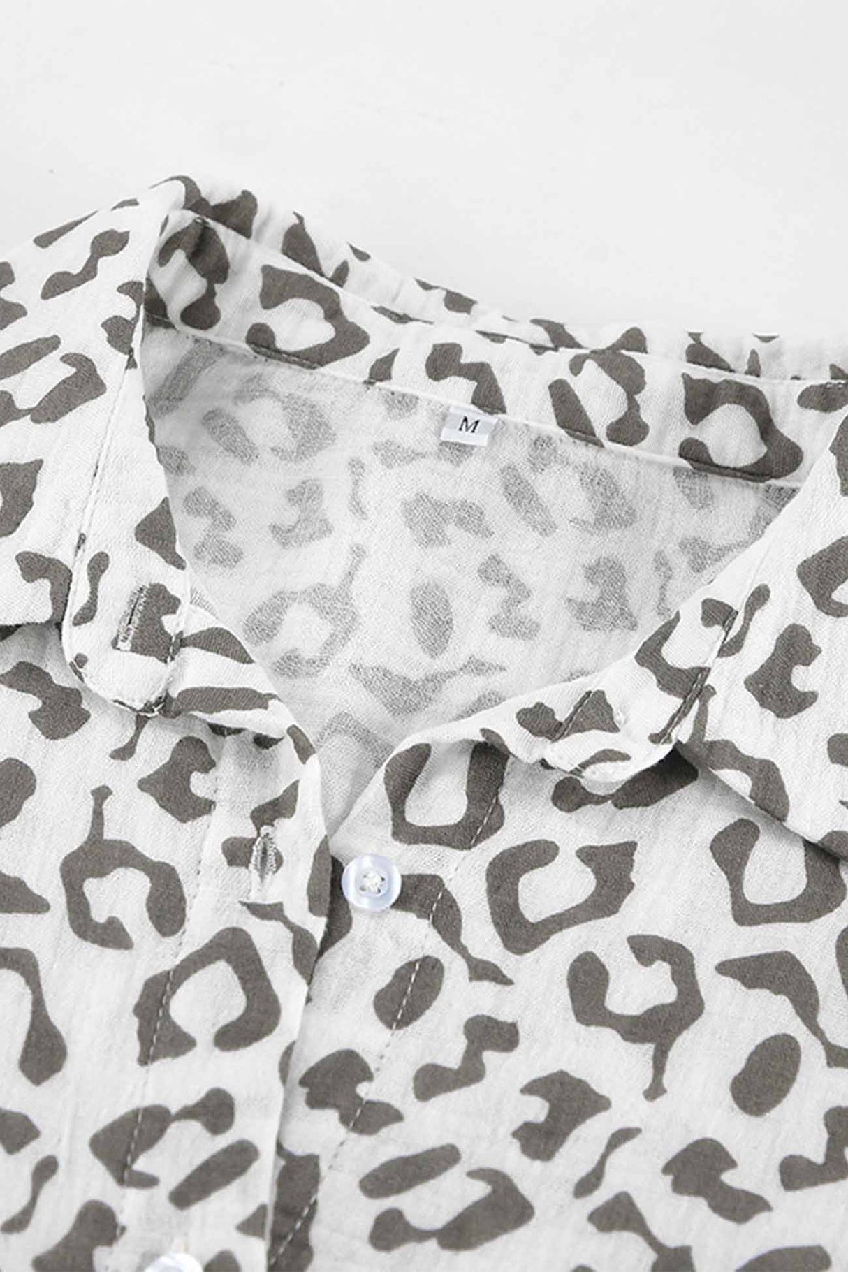 Arolora cotton-leopard-shirt-long-pants-two-piece-set