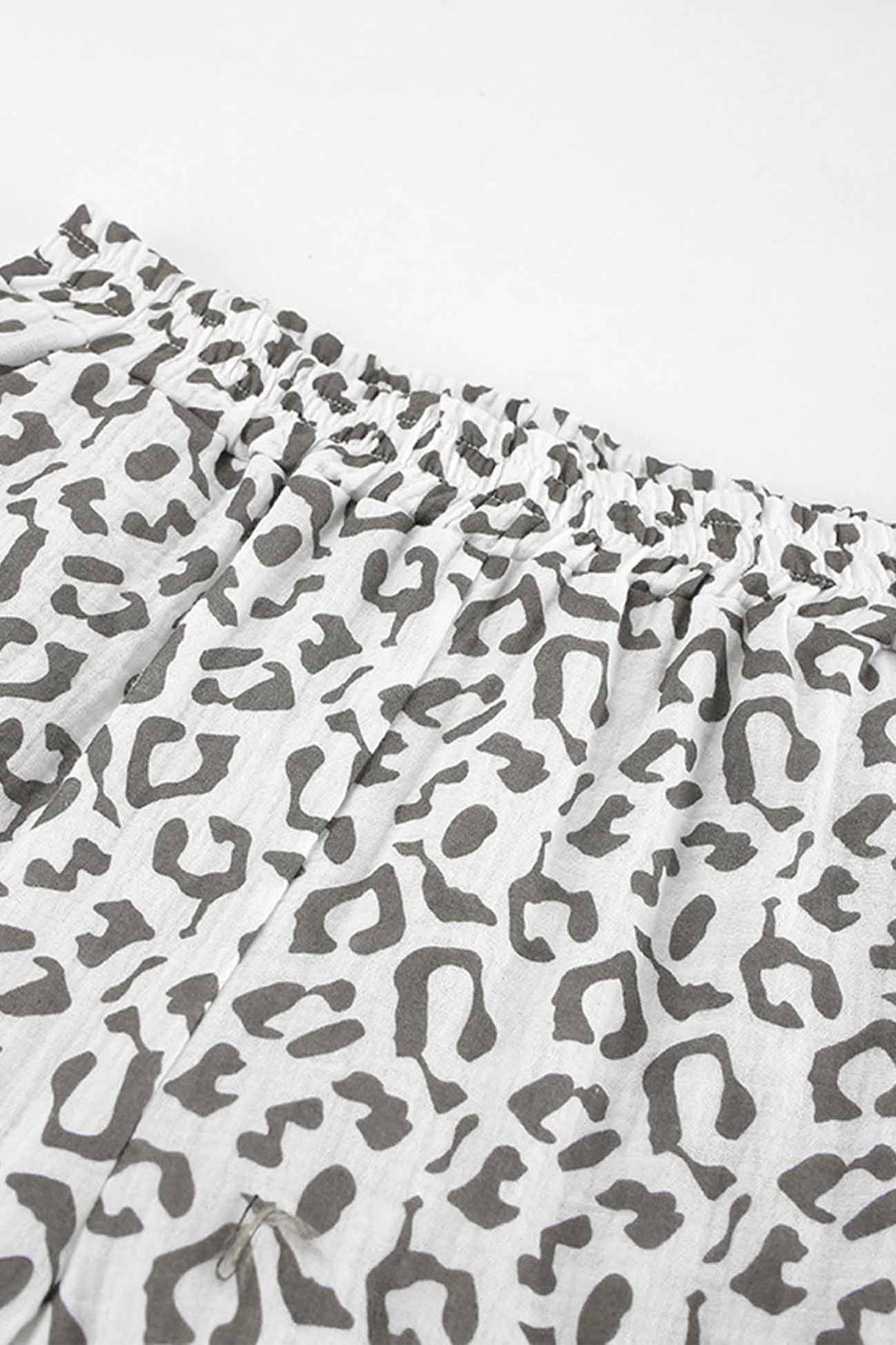 Arolora cotton-leopard-shirt-long-pants-two-piece-set