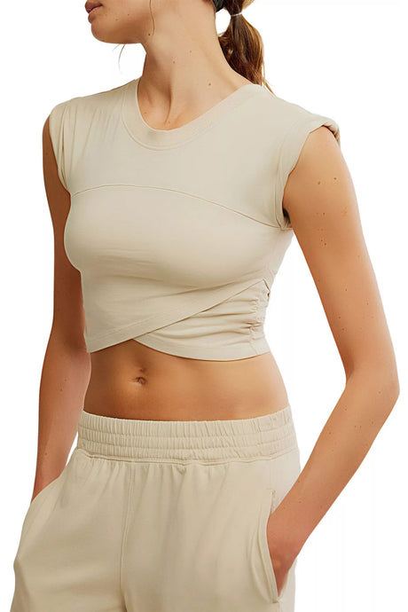 Arolora Crossover Crop Top Two-piece Outfit