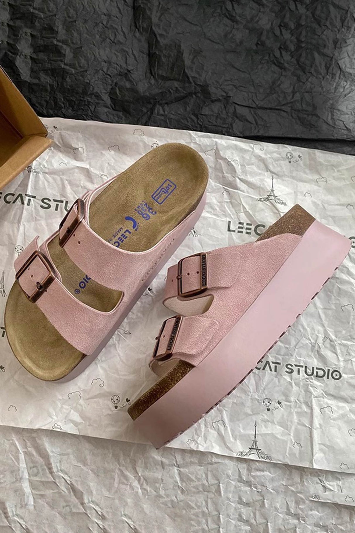 Double Buckle Thick Sandals