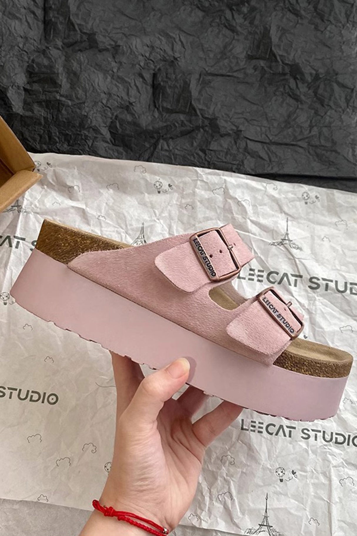 Double Buckle Thick Sandals
