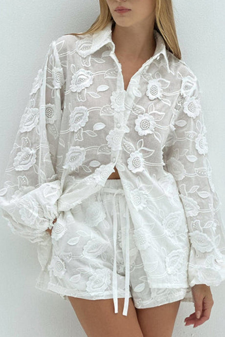 Arolora floral-embroidery-long-sleeve-shirt-suits