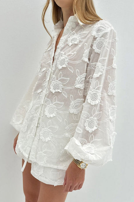 Arolora floral-embroidery-long-sleeve-shirt-suits