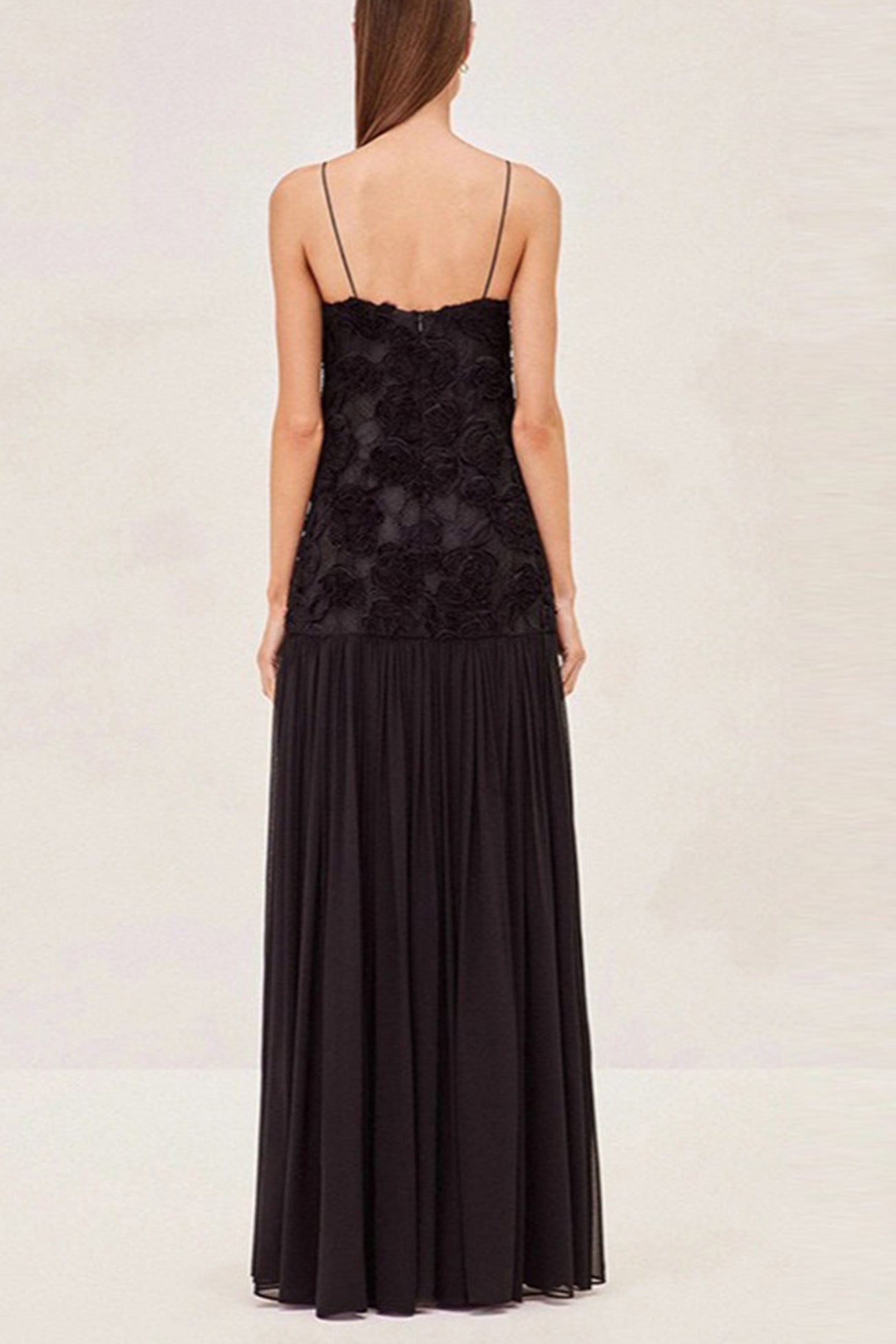 Arolora Floral Jacquard Chiffon Cami Dress
