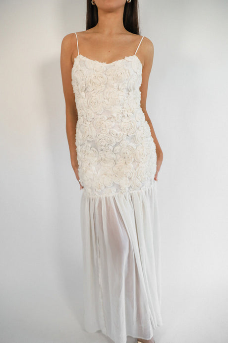 Arolora Floral Jacquard Chiffon Cami Dress